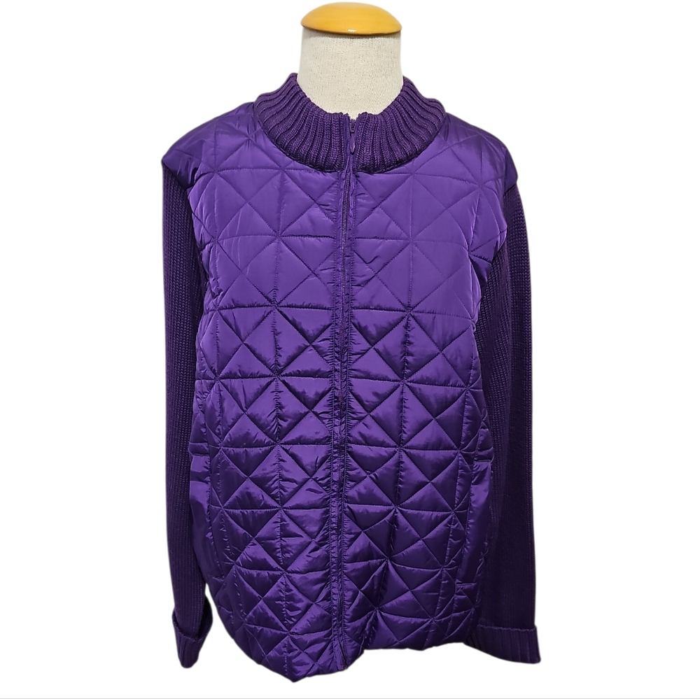 1X Coldwater Creek Quilted Sweater Jacket